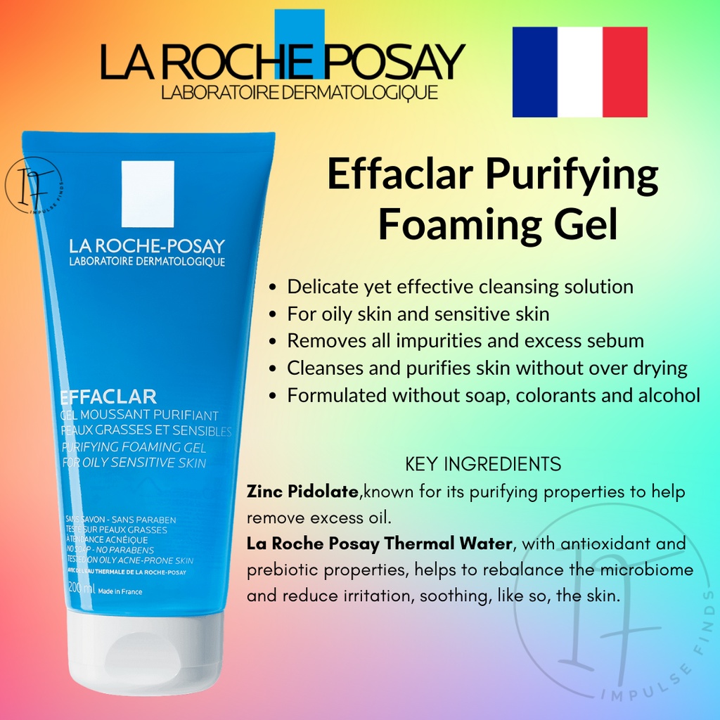 La Roche Posay Effaclar Purifying Foaming Gel 200ml 400ml Shopee