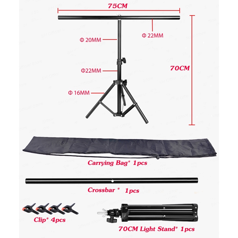 8x5ft T-Shape Backdrop Stand, Adjustable Background Photography Decoration