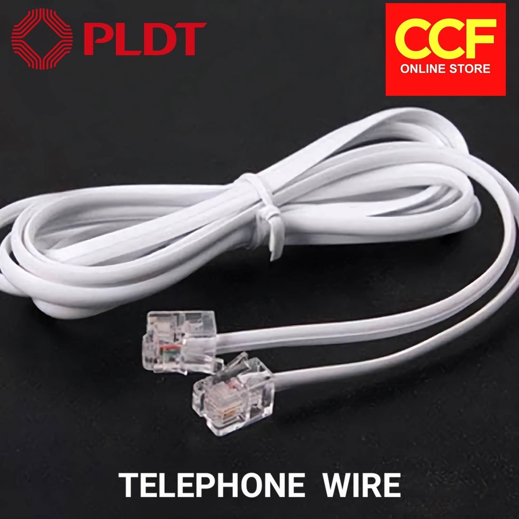 PLDT Telephone Wire Cable w/ rj11 connector ( 148 cm or 1.5m
