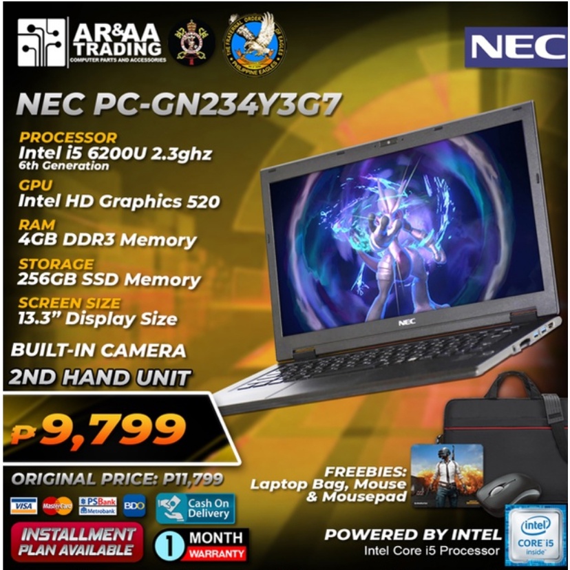 Laptop NEC PVGN234Y3G7 Intel Core i5 6200U 2.2ghz 4gb 256gb SSD (6th