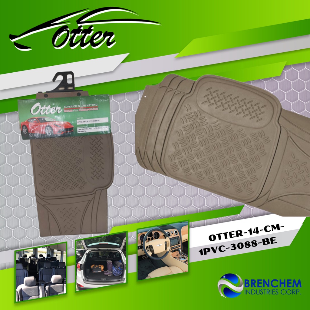 OTTER CAR MATTING PVC 1 PC BEIGE 2.76KG; 147X43CM Heavy Duty Ridged