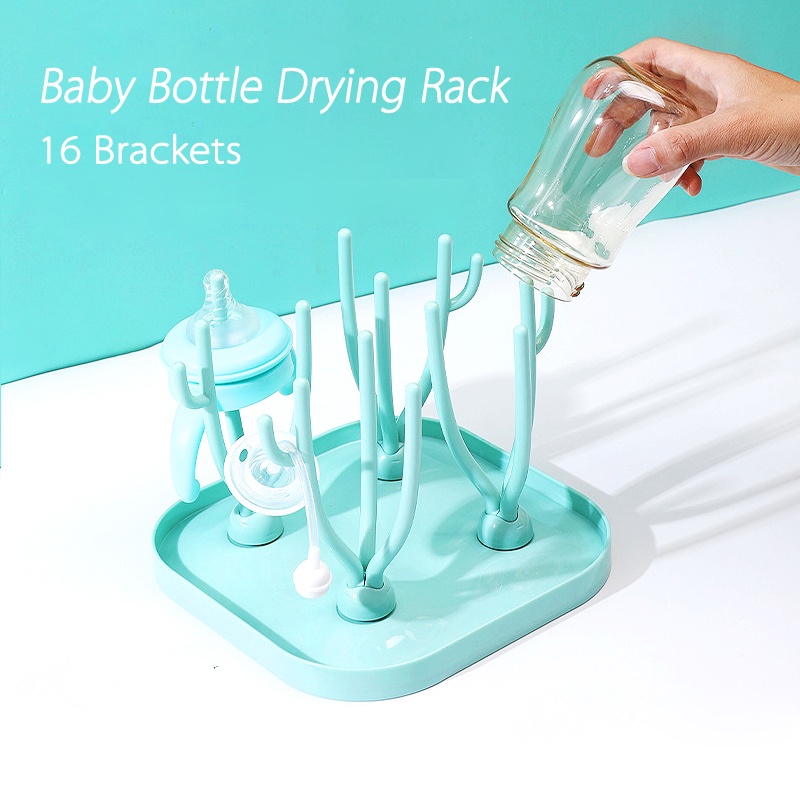 16 Brackets Multifunctional Baby Bottle Drying Rack Detachable Baby ...