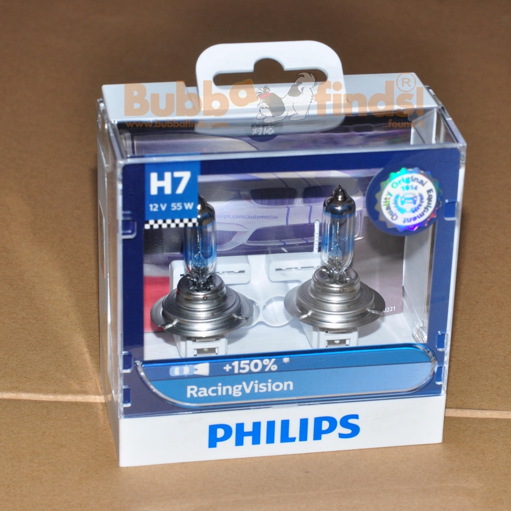 Genuine Philips Racing Vision H7 +150% headlamp bulb - PAIR | Shopee ...
