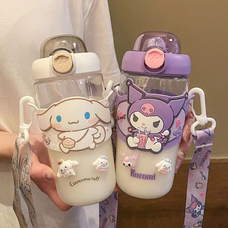 650ml Sanrio Character Portable Water Bottle with Straw Leakproof BPA ...