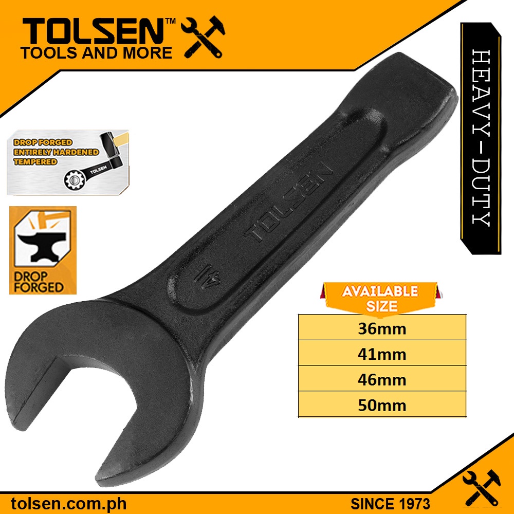 Tolsen Heavy Duty Open Ended Slogging Wrench (36 41 46 50mm) For