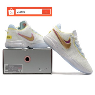 Lebron james shoes hot sale white and gold