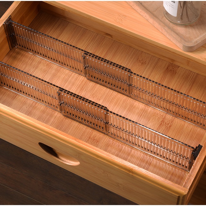 2Pcs Drawer Separator Clapboard Drawer Partition Divider Grid Organizer