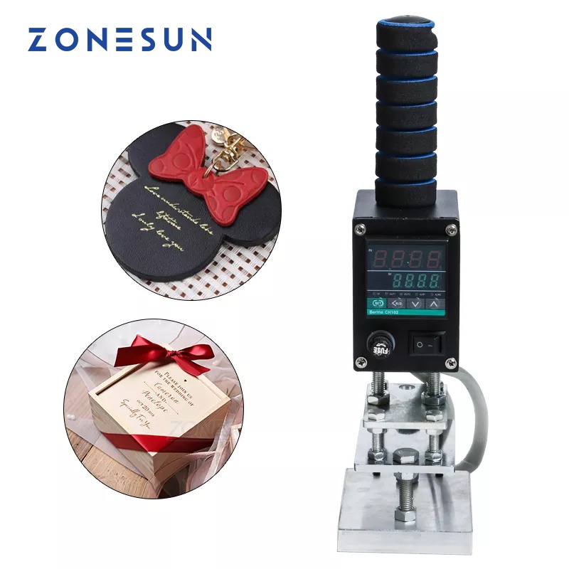 ZONESUN Manual Handheld Leather Embosser Hot Foil Stamping Machine Heat ...