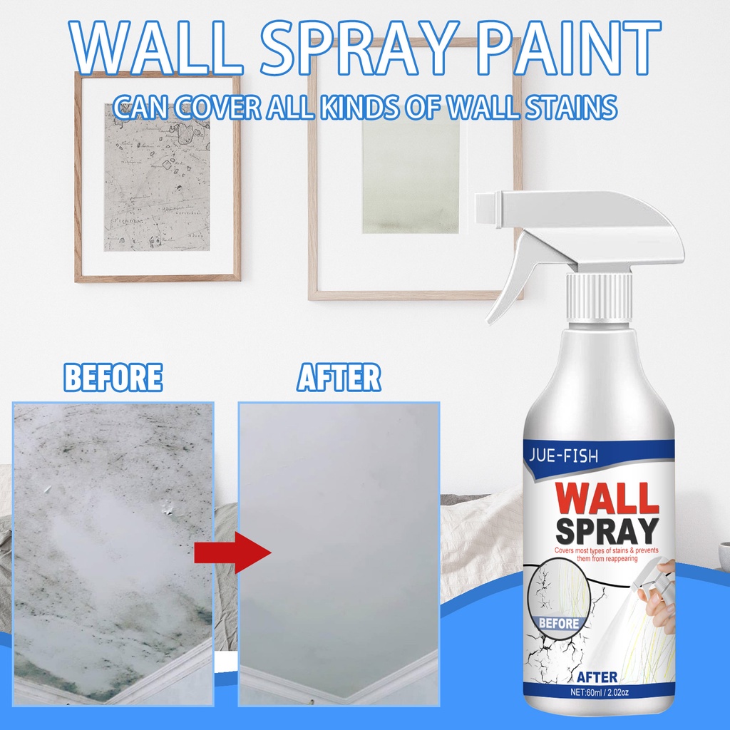 White wall spray paint Cover up stain Wall peeling repair White paint