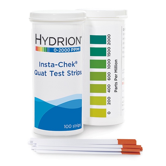 Hydrion Quat Test Strips 02000 ppm for 2Chain & 4Chain Quaternary