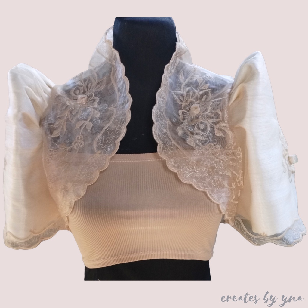 Modern Filipiniana Bolero With Standing Collar Shopee Philippines