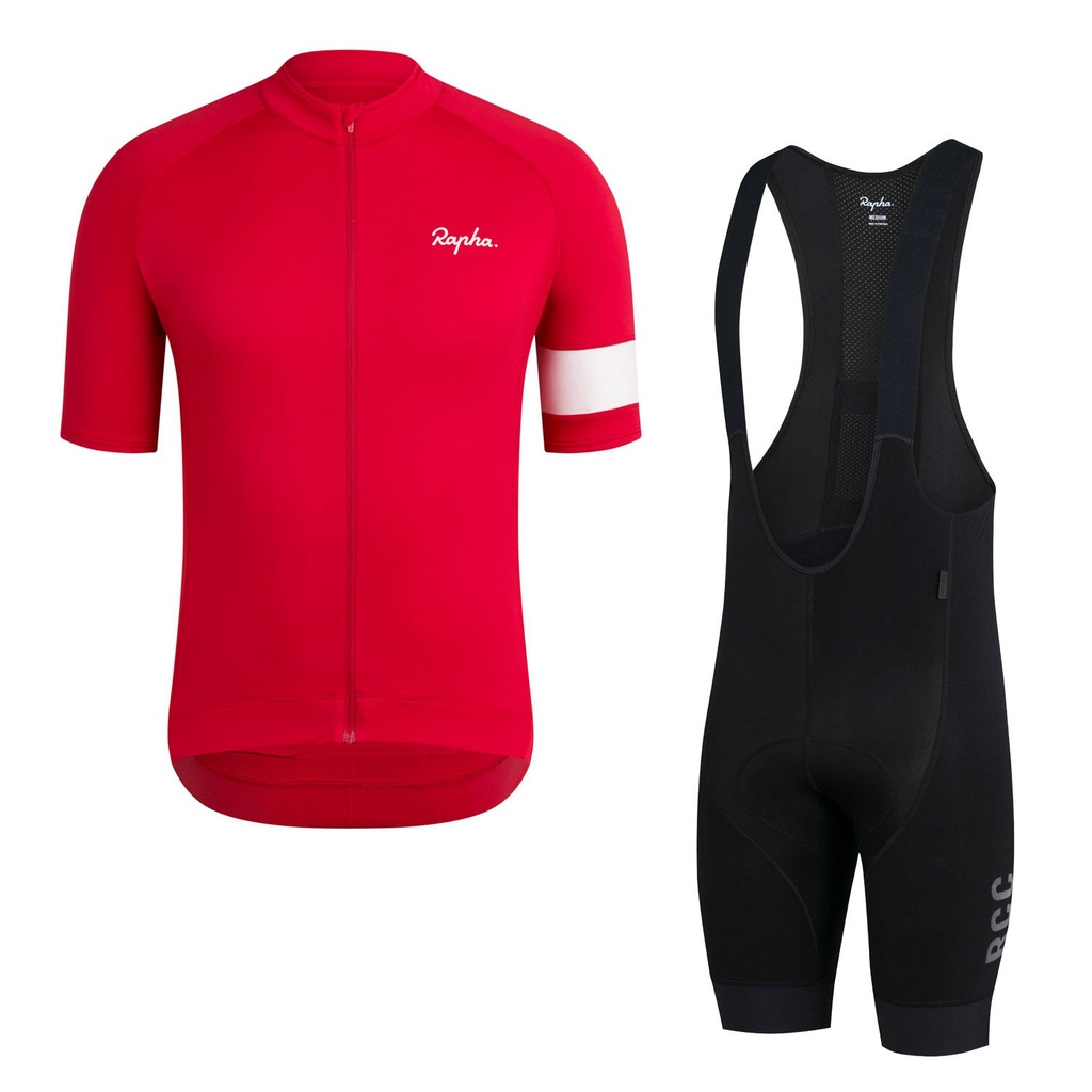 COD RAPHA 2022 Men Red Short Sleeves Cycling Jerseys Set Mountain Bike