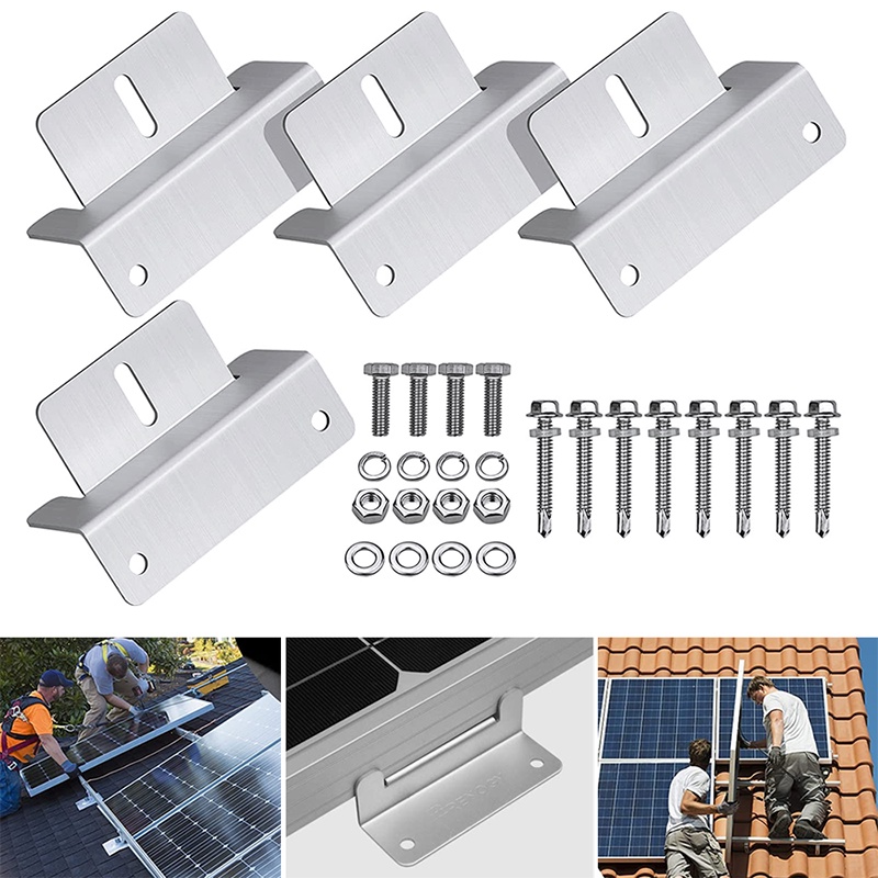 thumbnail image 2 of AUTO 4Pcs Solar Panel Mounting Kits Solar Panel Z Bracket Mount Mounting Set Rv Boat Off Grid I.528650208 2 of 14