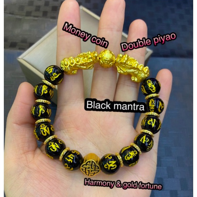 Black deals mantra bracelet