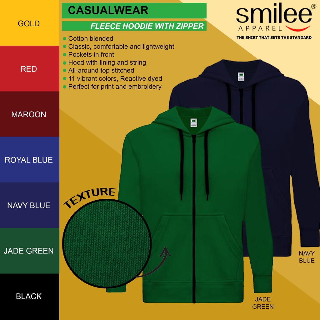 Smilee Apparel Fleece Hoodie With Zipper 2 Shopee Philippines