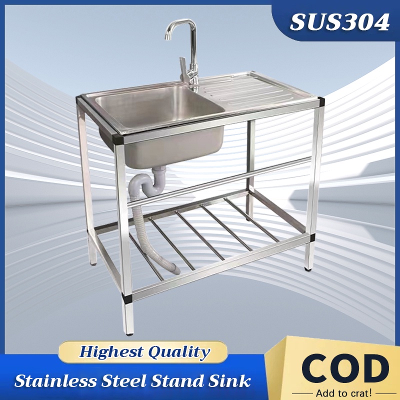 Kitchen Stainless Steel Sink Wall Mounted Sink Standing Sink