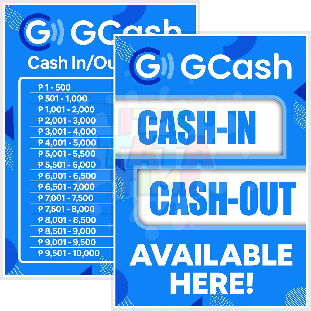 GCash Cashin Cashout Rates Signage Shopee Philippines