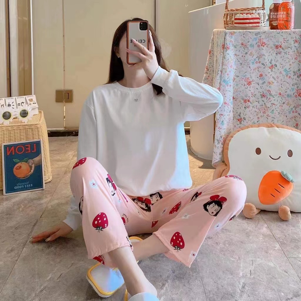 Hjx.Pajama for adult/Freesize/Cotton Spandex/Cartoon assorted | Shopee ...