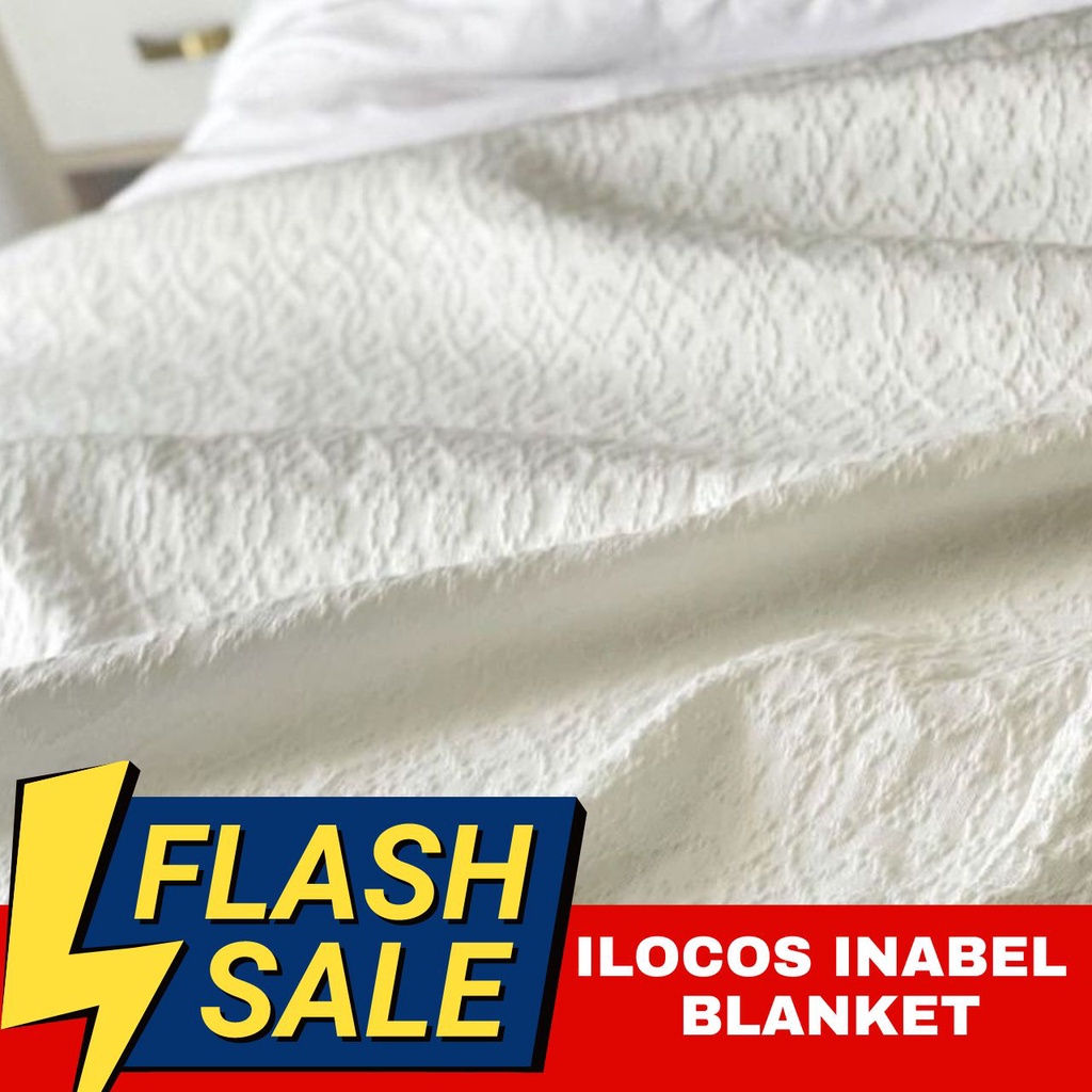 WHITE INABEL ILOCOS BLANKET QUEEN DOUBLE SIZE WHITE SIZE ABEL Blanket