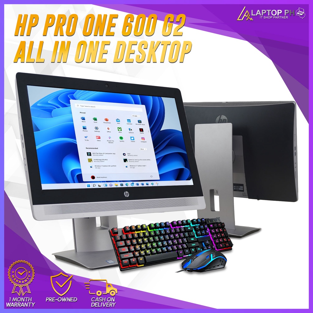 Hp Pro One 600 G2 All In One Pcdesktop I5 6thgen Built In Wifi And Camera 8gb Ram 256gb Ssd 9169