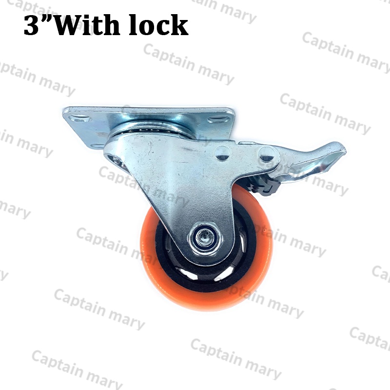 Orange caster wheel push cart wheel heavy duty Sizes 3" 4" 5" Fixed