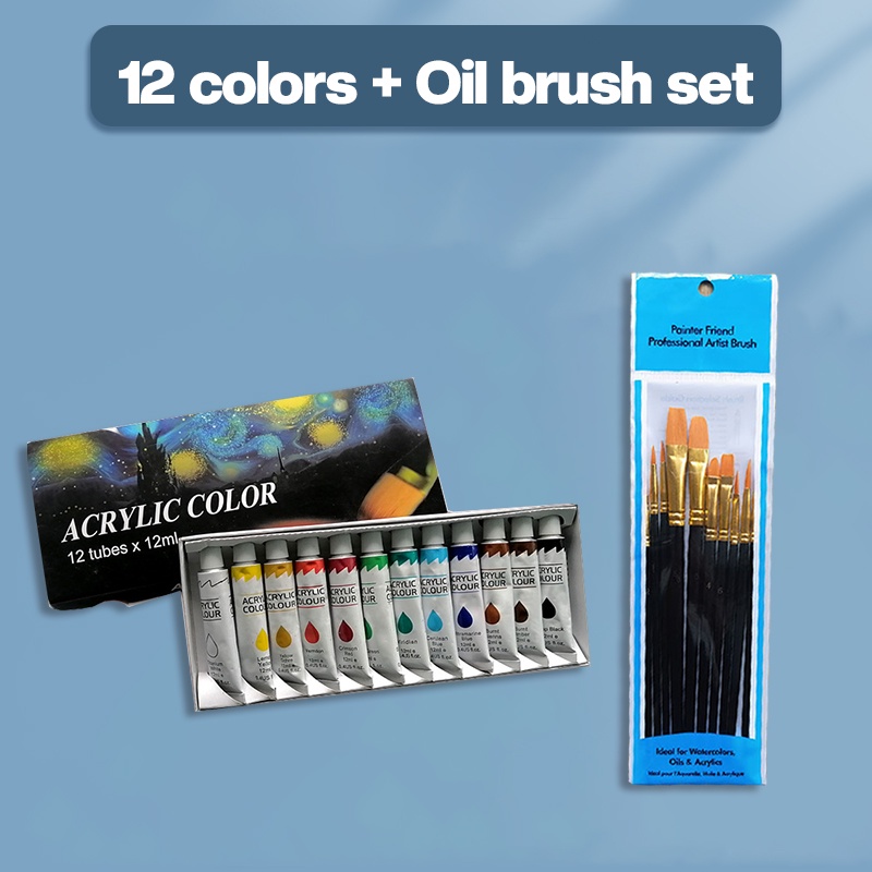 Acrylic Paint 24 Color Suit 12ml Watercolor Oil Painting Paint Art ...
