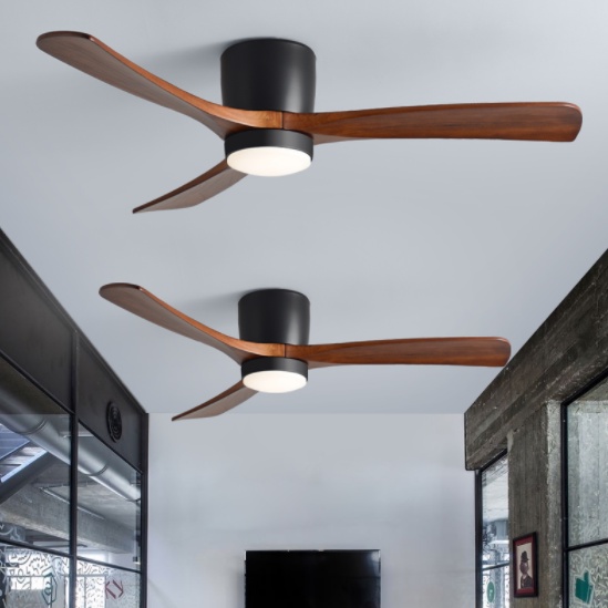 Nordic Modern Solid Wood Ceiling Fan Lamp Simple Living Room Bedroom