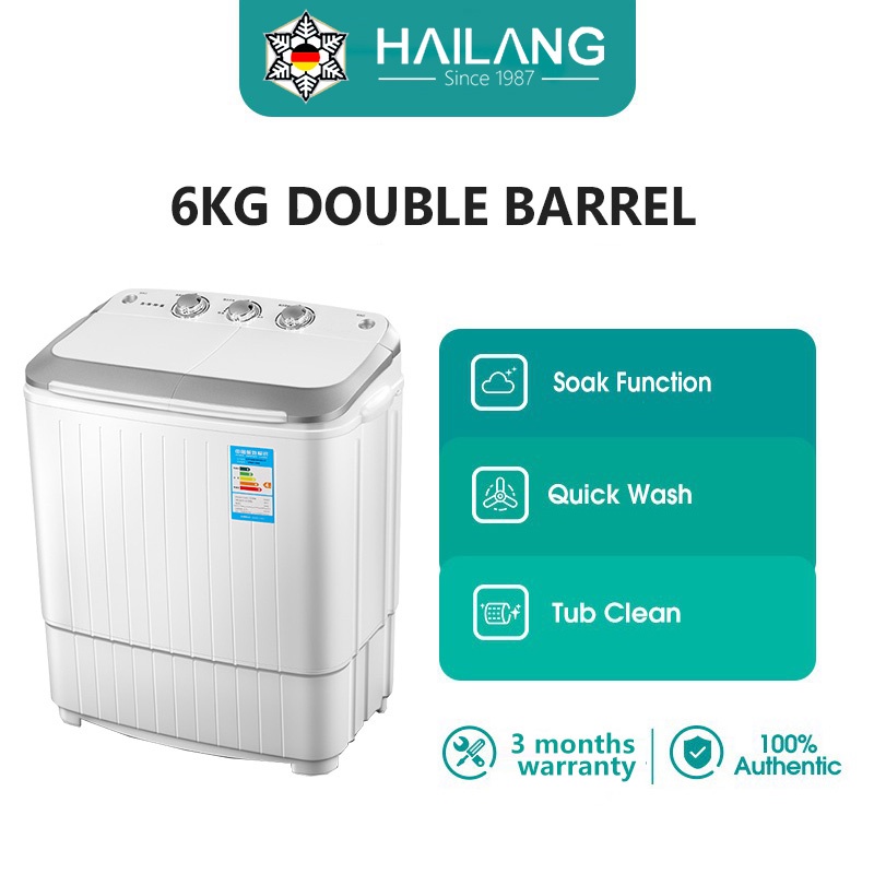 6KG Twin Tub washing machine With Dryer, Household SemiAutomatic