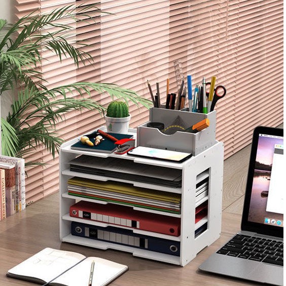 A4 Paper File Holder Storage Box Desktop 5 Layer Book Desk Shelf Home ...