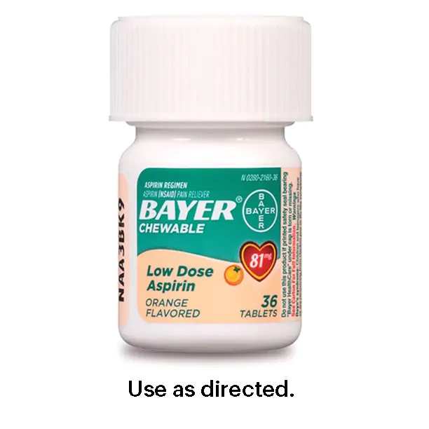 Bayer Chewable Aspirin Low Dose 81mg Orange Flavor Value Pack (36 Tablets) Shopee Philippines