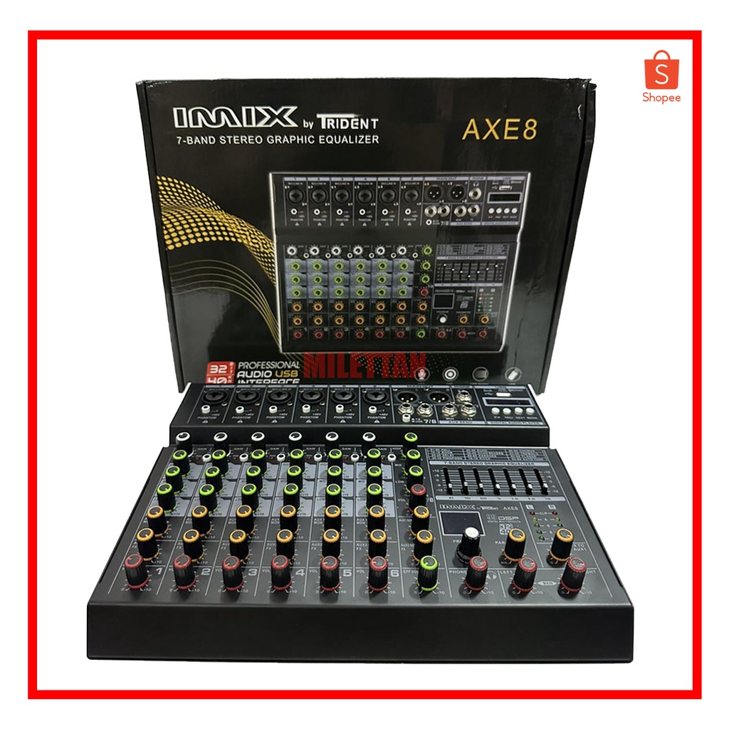 IMIX by Trident 8Channel Mixer with 7Band Stereo Graphic Equalizer