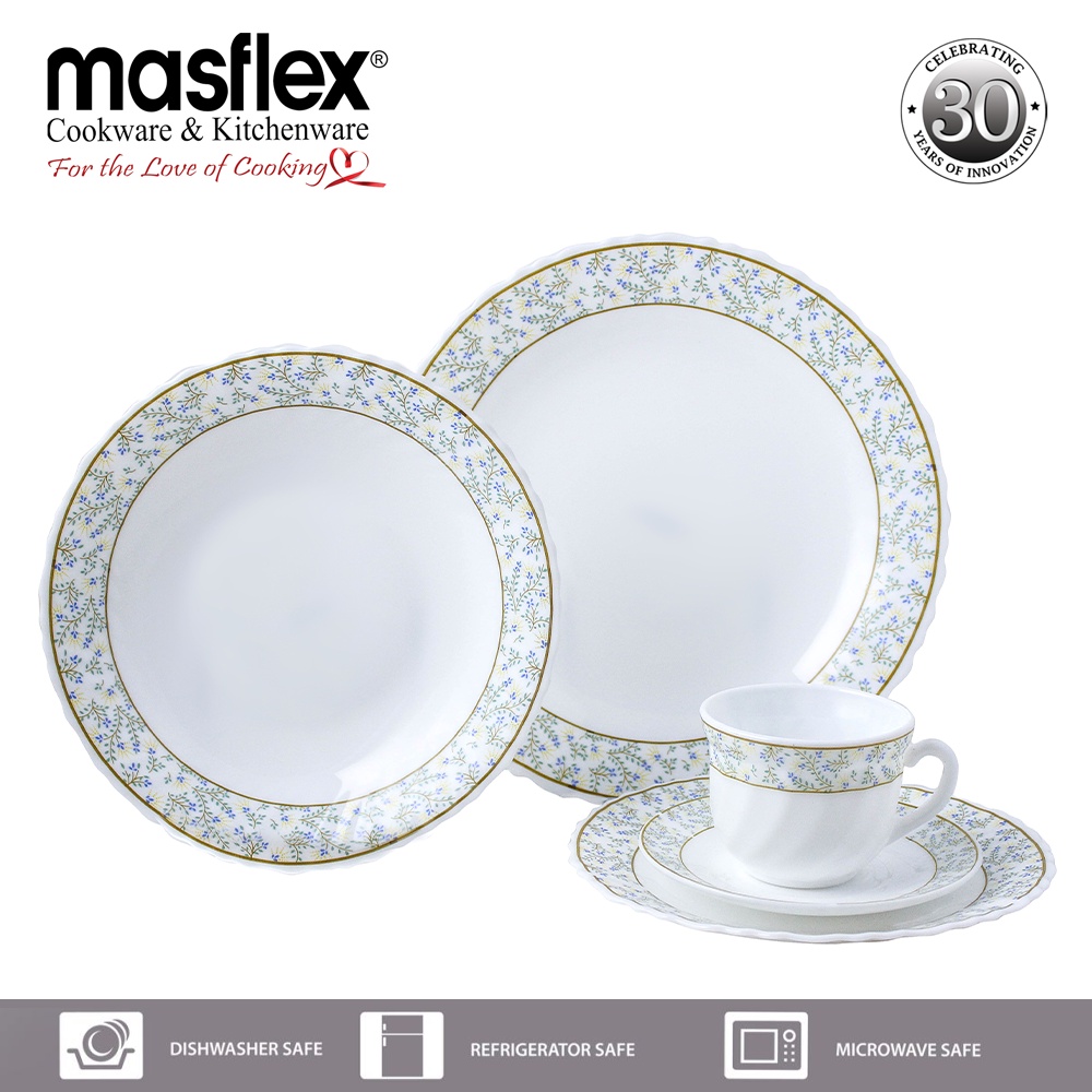 Masflex 10 Piece Opal Dinner Set-Goldline | Shopee Philippines