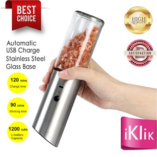 Circle joy Rechargeable Electric Salt And Pepper Grinder Set With Base  Stainless Steel Automatic Salt Spice