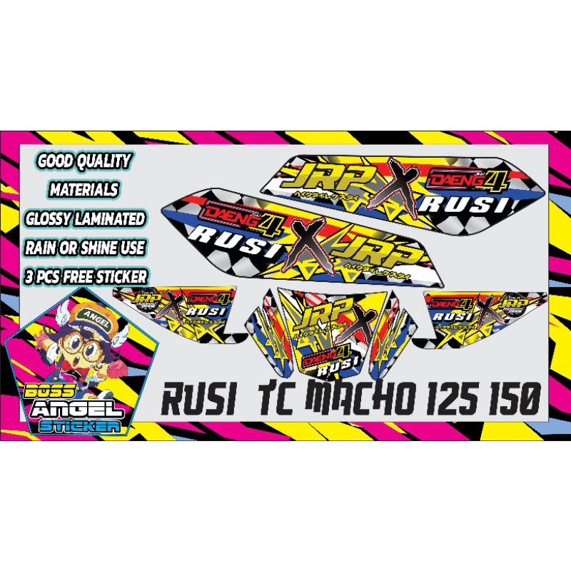 Rusi Tc Macho 125 150 Jrp X Ds4 Decals Shopee Philippines