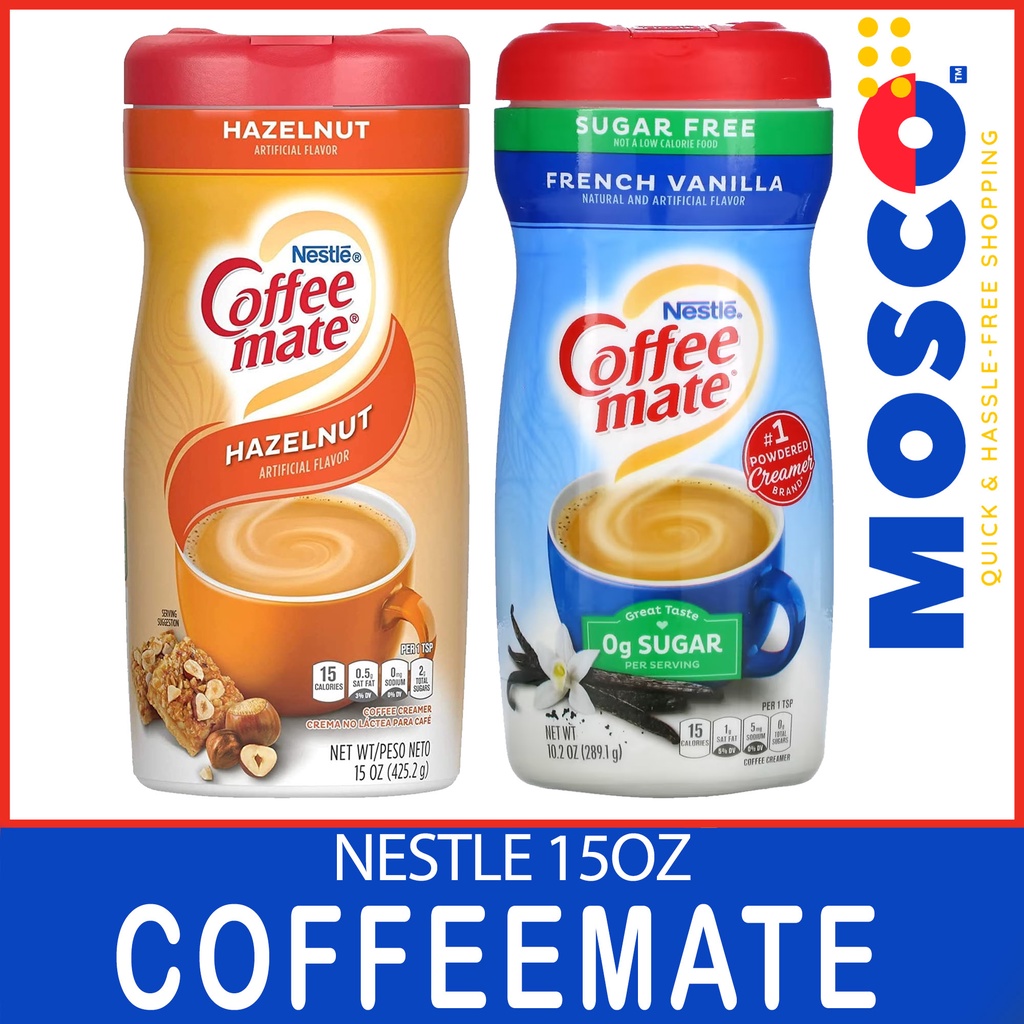 Nestle Coffee Mate Sugar Free Vanilla Regular Hazelnut Powder Coffee