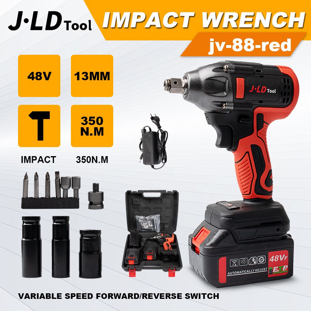 JLD 48V Impact Wrench Heavy Duty 350NM Cordless Impact Wrench 1016