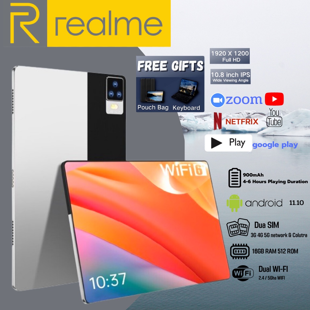 Realme tablet 12+512GB Large Screen PC Android 11 Dual SIM Card WIFI