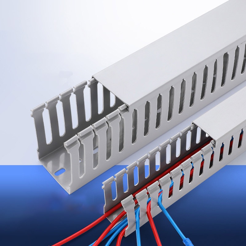 1Meter PVC Wire Cable Raceway Duct with Cover Lid Horizontal Finger