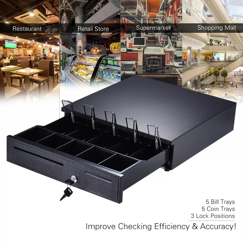 POS electronic cash drawer box storage 4 grid 3 stall cash register ...