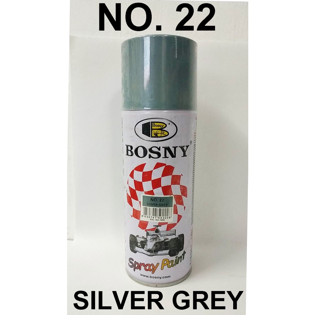 Bosny Spray Paint No 22 Silver Grey 300 Grams Per Can Silver Gray