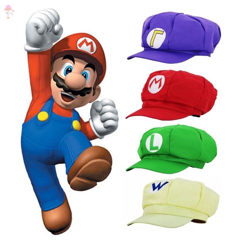 Super Mario Bros Hat Mario Luigi Cap Cosplay Sport Wear Red Green ...