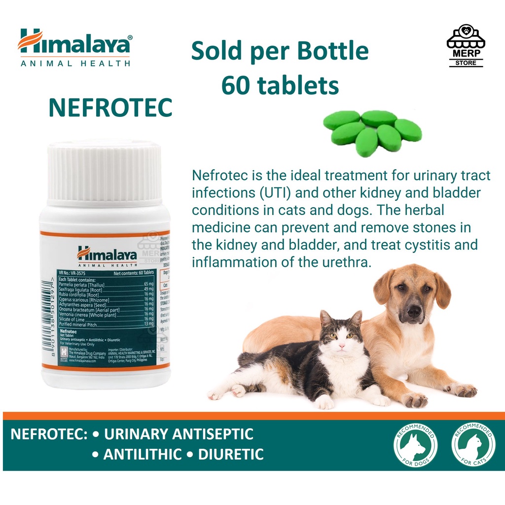 Himalaya Nefrotec 60 Tablets Dogs and Cats UTI and Kidney Supplements