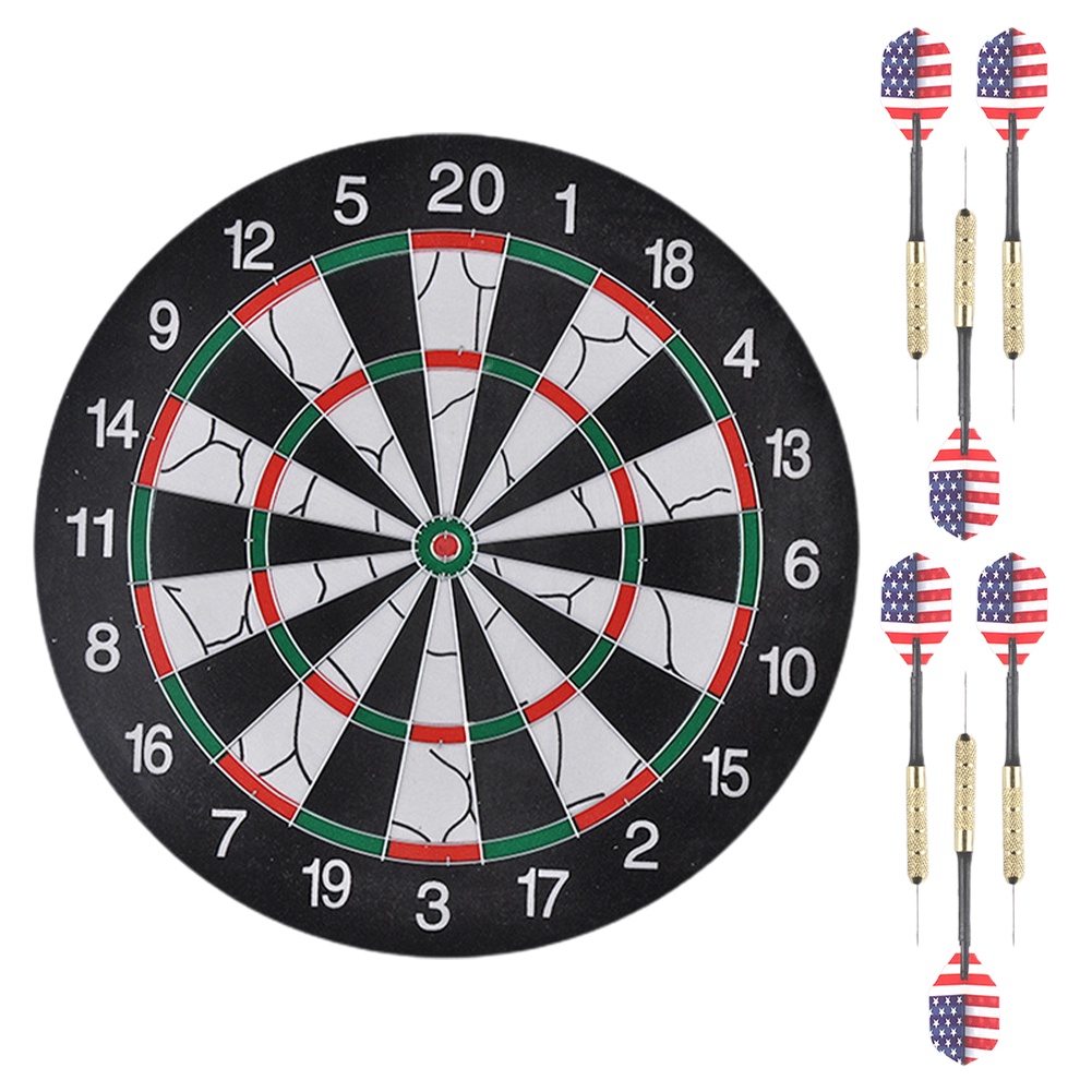 Double Sided Dart Board Set With 6 Pins For Hanging Party Kids Adults