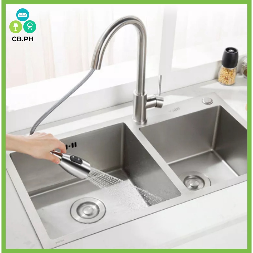 cb.ph Pull Out Kitchen Sink Faucet Deck Mounted Rotation Swivel Spout ...