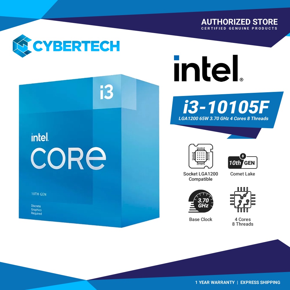 Intel Core i3-10105F 3.7 GHz Quad-Core LGA1200 | Shopee Philippines