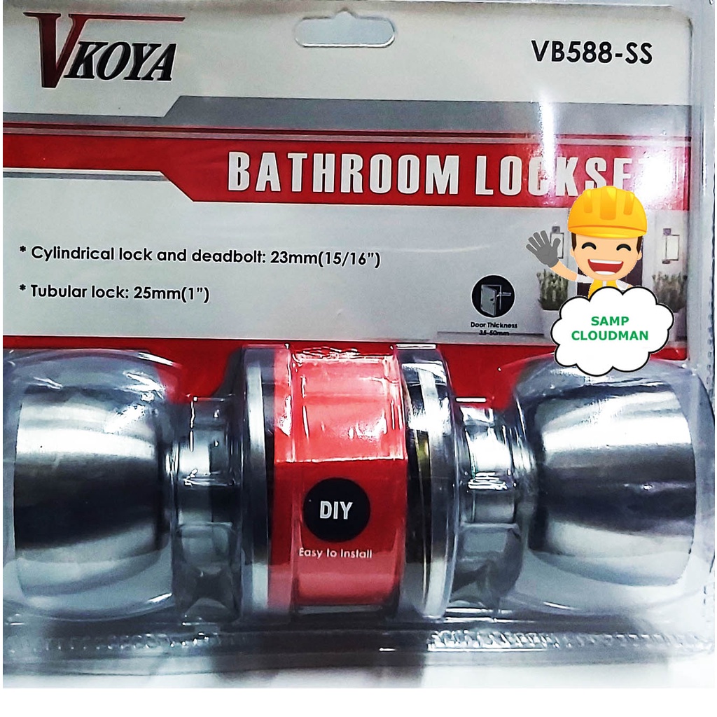 VKoya Bathroom Lockset Privacy Doorknob Jenex Cylindrical Tubular ...