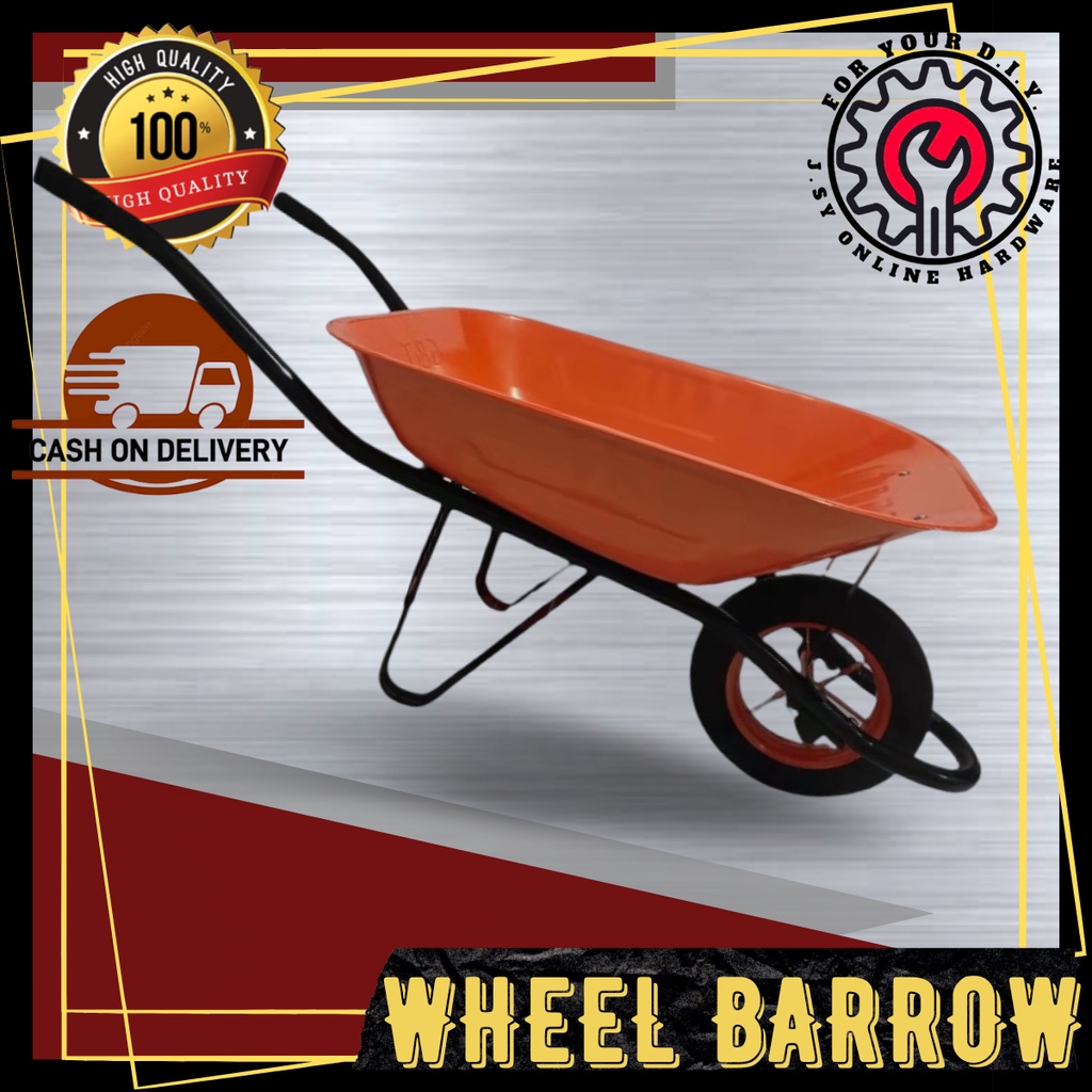 Wheel Barrow HeavyDuty Construction Cart Weight Capacity of 150KGS