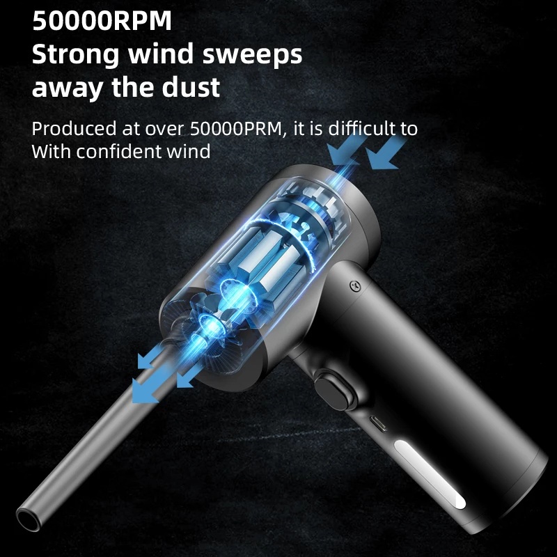 Wireless Air Duster 50000 Rpm Dust Blowing Gun Usb Compressed Air Blower Cleaning For Computer 