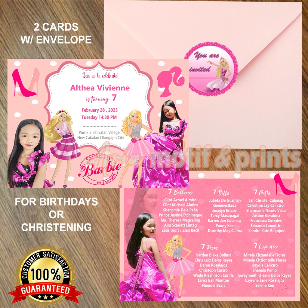 barbie invitation card | Shopee Philippines