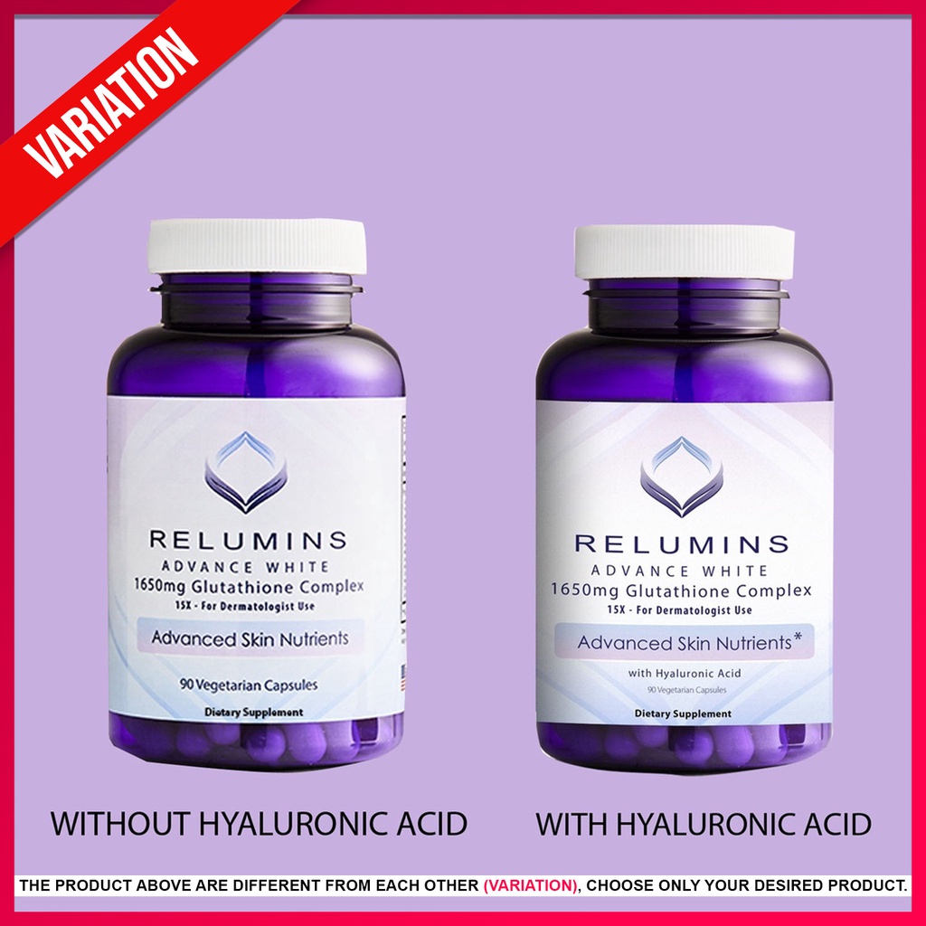 Relumins 1650mg Glutathione - 15x Derma Formula OR with Hyaluronic Acid  (Choose Variation) | Shopee Philippines